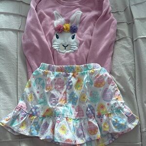 Gymboree Pink and White Matching Skirt Set